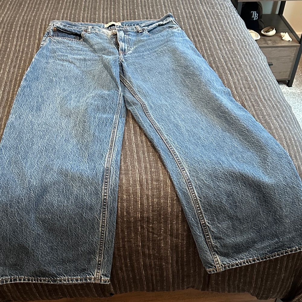 Abercrombie & Fitch Blue Wide Leg Jeans
